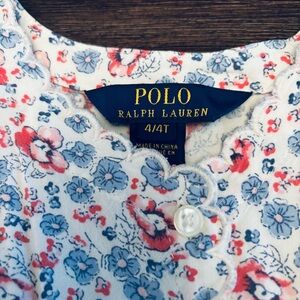 Polo by Ralph Lauren Red and Blue Floral Kids Dress